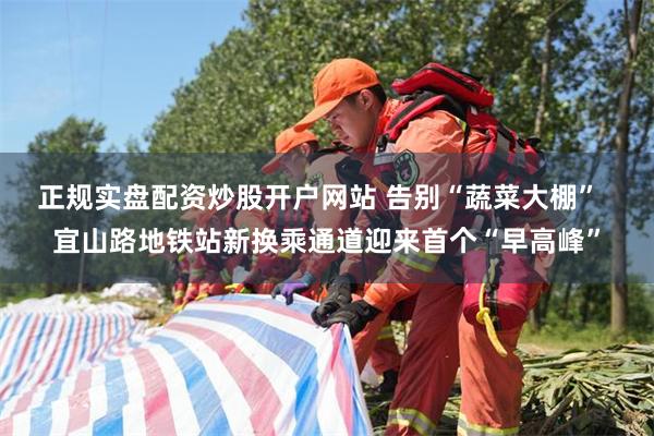 正规实盘配资炒股开户网站 告别“蔬菜大棚”  宜山路地铁站新换乘通道迎来首个“早高峰”