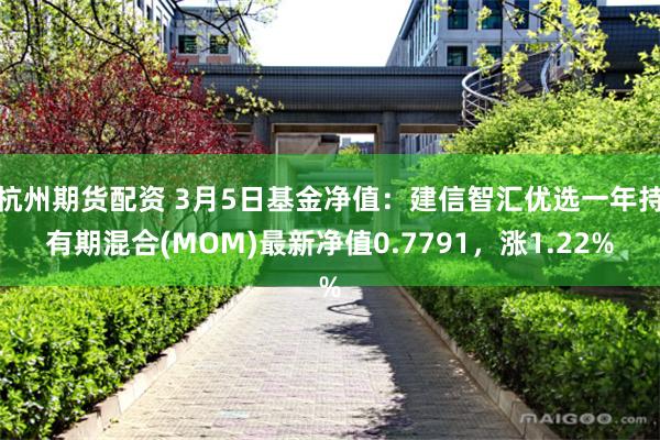 杭州期货配资 3月5日基金净值：建信智汇优选一年持有期混合(MOM)最新净值0.7791，涨1.22%