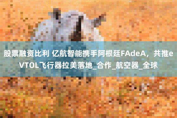 股票融资比利 亿航智能携手阿根廷FAdeA，共推eVTOL飞